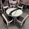 Black Wave Round Dining Table