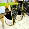 Louis Black Marble With High Back Chairs